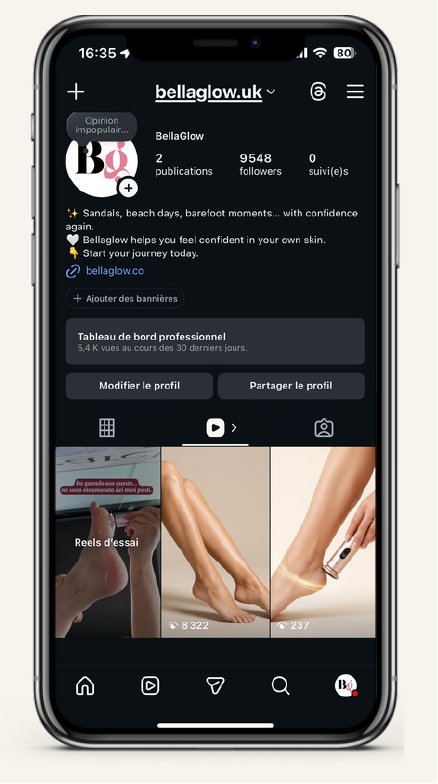 BellaGlow mobile